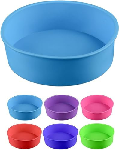 Konrunppy Moule à gâteau rond en silicone antiadhésif - Moule à gâteau rond en silicone - Ustensiles de cuisson en silicone (24 cm)