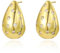 Ohrringe Gold Creolen Gold Klein, Drop Ohrringe Tropfen Ohrringe Chunky Ohrringe, 14K Gold Kreolen Huggie Creolen Mini für Damen Mädchen Herren (gold 2)