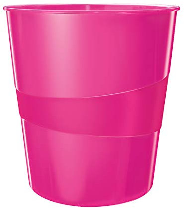 Leitz Papierkorb, 6er Pack, 15 Liter, Kunststoff, Pink, WOW, 52781023