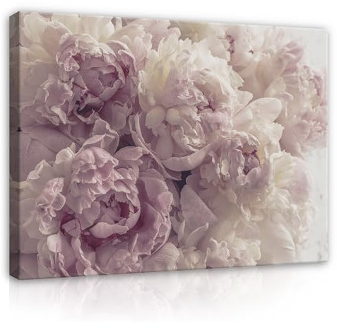 WallArena - Leinwand Bilder - Blumen Rosa Rosen Natur Blume - 120x80 cm Leinwandbilder - Bild auf leinwand - Wandbild XXL groß Wandbilder für Wohnzimmer Schlafzimmer Wohnzimmerbilder Modern