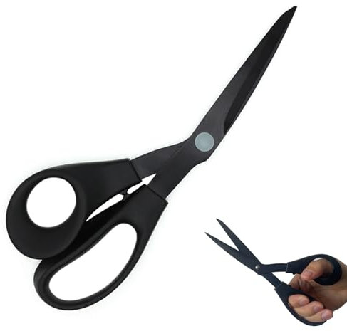 NICEIN Hochwertig Haushaltsschere 21.3cm x 7.3cm, Scharfe Edelstahl Küchenschere, Groß Mehrzweckschere Bastelschere, Schere Schneider Büro Mit Ergonomischem Griff, Schwarz