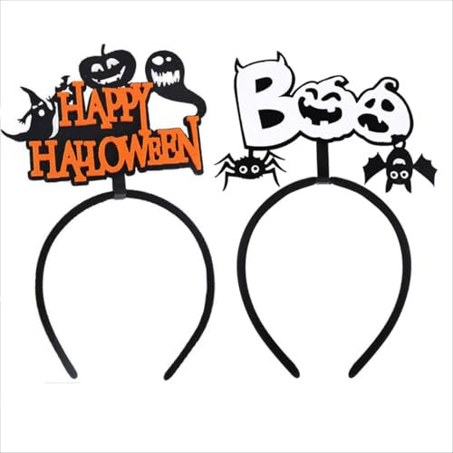 SIRLOMU 2 pièces serre-tête Halloween, citrouille, serre-tête chat noir, toile d'araignée, déguisements de fête effrayants, accessoires de cheveux pour femmes et filles