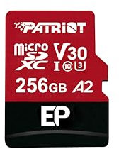 Patriot EP Series 256GB Micro SDXC V30 A2 UHS-I U3 4K UHD Memory Card - PEF256GEP32MCX
