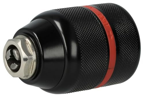 vhbw Schnellspannbohrfutter Ersatz für Metabo Futuro Plus S2M für Akku Bohrschrauber, Bohrmaschinen Rot Schwarz, Für Rechts-/ Linkslauf