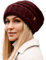 TOP-EX M/L/XL 100% Wolle Slouch Beanie Damen Warm Wintermütze Strickmuetze mit Fleecefutter Rot