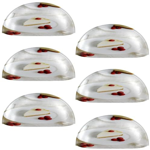 VAPOKF 6 Stück Schalengriffe, halbrunde Schubladenknöpfe, Griffe für Schlafzimmer, Kommode, Schrank, Küchentür, Obst-Mousse-Kuchen, 6 Stück