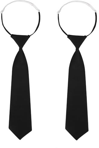 Cravatte Nere da Donna,2 Pz Cravatte Lunghe JK Cravatta Al Collo Regolabile Cravatta Finta cravatte strette cravatte regolabili con elastico