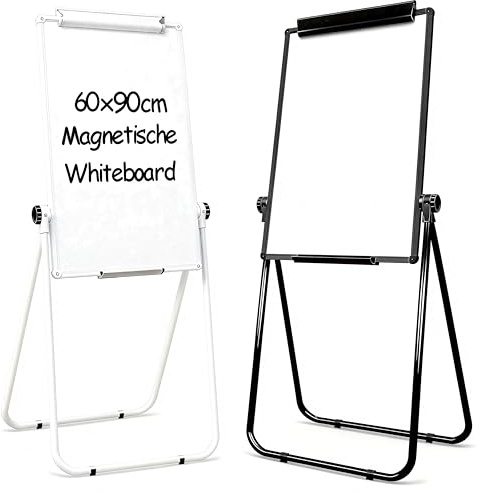 XIWODE Weiß Whiteboard Magnetisch U-Form 60x90cm - Kinderleicht zu Reinigen Höhenverstellbar. Robuste Aluminiumrahmen Für Büro, Homeoffice, Schule