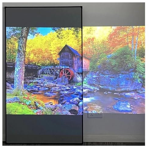 TIEOAXFT Grey Crystal ALR Projector Screen Ambient Light Rejecting Fixed Frame 1CM Ultra Narrow Border CLR 4K 8K Projection for Home Theater Cinema Indoor Outdoor Backyard Pa(100 inch)
