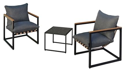 HTI living Terrassenmöbel für 2 Personen Cirella Sitzgruppe Garten 2 Stühle 1 Tisch