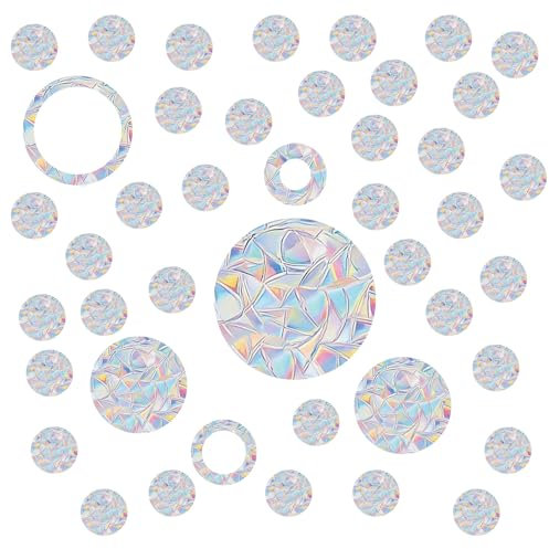 32 Pegatinas de Prisma Ventana Protección contra Aves,Atrapasol Arcoíris con Efecto Anticolisión,Película Electrostática PVC para Puertas Ventanas Vidrio,Decoración Pegatinas contra Impactos Aves