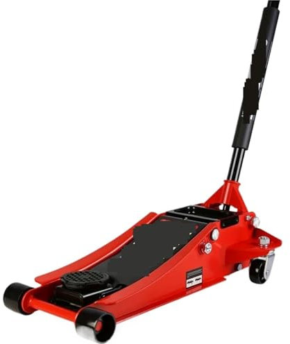 JOXLOVER Hydraulic Jack, Heavy-Duty 3 Ton (6600 Lbs) Capacity Hydraulic Floor Jack With Dual Piston Quick Lift Pump - Red, High Carbon Steel, for most cars, trucks, and SUVs