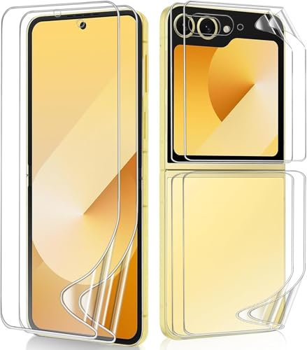 DYNASCO 2 Sets Compatibile per Samsung Galaxy Z Flip 6 TPU Pellicola Protettiva, HD Protezione Schermo per Galaxy Z Flip 6 6,7 - Senza Bolle, Facile Installare, Supporta Sensore di Impronte Digitali
