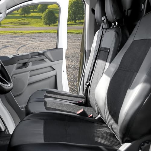 ACTIVline Premium-Passform Schonsitzbezug für Ford Transit Custom ab 11/2023 – Set Fahrersitz & Doppelbeifahrersitz, mit Airbagfunktion, robuste Sitzbezüge in Schwarz – Made in Germany