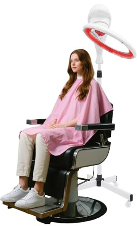 Sèche-cheveux professionnel sur pied avec infrarouge et LCD, hotte de séchage flottante, 950 W, hauteur réglable (157-178 cm), temps/température réglable, 4 roulettes, pour salon de coiffure, beauté