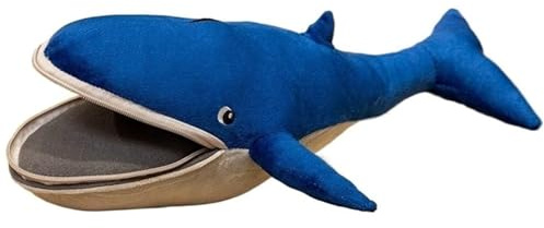 JIIENO Wal Plüsch, Weiches Süßes Kuscheltier Puppenkissen Großes Maul Blauwal Plüsch Spielzeug Geschenke Für Kinder Geburtstag(40cm)