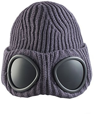 ASVP Shop® Herren-Strickmütze, Strickmütze, Wolle, Winter, grobe Mütze, dunkelgrau, Medium