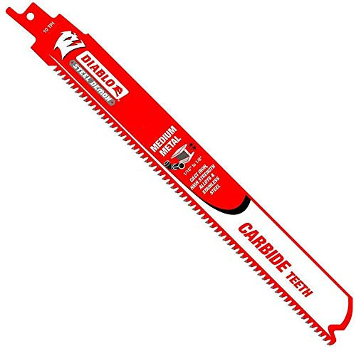 Diablo Steel Demon Carbide Teeth Reciprocating Saw Blade for Medium Metal - 12 Length, 10 TPI - DS1210CF