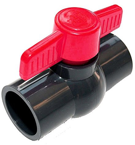 Robinet à boisseau sphérique à coller en PVC U avec 2 manchons adhésifs pour tuyaux de 32 mm.