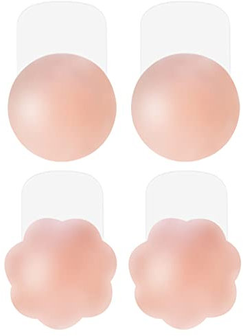 MELLIEX Copricapezzoli di Silicone - Fissaggi Invisibili Reggiseno Copricapezzoli da Donna, Push Up Breast e Riutilizzabile Adesivi Nipple Cover