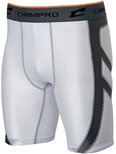 CHAMPRO Kurze Kompressionsklemme, Polyester/Spandex, mit Körbchen, Größe M, Weiß