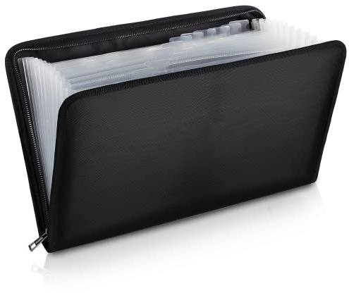 ENGPOW Legal Size Expanding File Folder Important Document Organizer Fireproof Document Bag with 13 Pockets,Color Labels,Non-Itchy Silicone Coated Portable File Wallet Large Capacity(16 x 10.6)