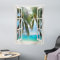 ABAKUHAUS Tropisch Wandteppich, Fenster zur exotischen Strandlandschaft Pastorale Komposition mit Palmen, aus Weiches Mikrofaser Stoff Wand Dekoration Für Schlafzimmer, 110 x 150 cm, Braun Aqua