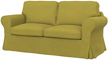 Soferia Sofabezug Kompatibel Mit Ektorp 2er-Sofa Sofaüberzug Sofaüberwurf Sofaschoner Cover Wasserabweisend Fleckschutz Softi Gelb