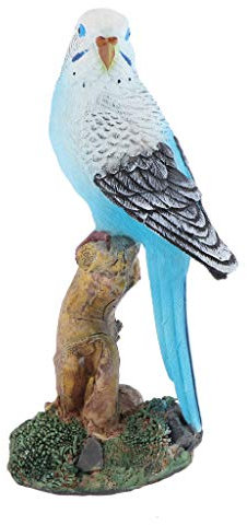 LOVIVER Künstliche Gartenfigur Wellensittich Zaunfigur Gartenfigur, Blau