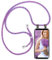 moex Handykette für Samsung Galaxy Note 9 Hülle mit Band abnehmbar, Handyhülle mit Kette zum Umhängen, Handyband Kordel Umhängehülle, Necklace Handy Umhängeband, Lila Pink