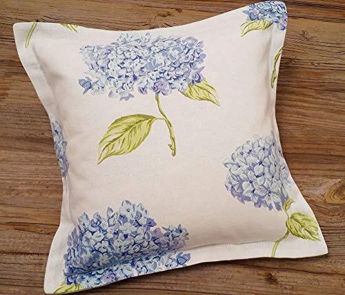 matches21 HOME & HOBBY Kissen-Bezug in 30x30 cm für Deko-Kissen Sofa-Kissen - Baumwolle Kissen-Hülle LOTTE Vintage Blumen blau weiß - Waschbarer Reißverschluss Zierkissen-Bezug für Couchkissen
