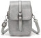Sawekin Damen Handy Schultertasche Brieftasche Kleine Mini Umhängetasche Handytasche Handy Geldbeutel Geldbörse Messenger Tasche Mädchen (V-Grau)