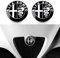 2PCS 74MM für Alfa Romeo Logo Emblem Badge Aufkleber, für Giulietta Spider Mito 147 156 159 166 GT Stelvio Giulia Car Styling (Black)