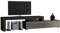 Erweiterbar TV Schrank Lowboard Fernsehtisch 148cm-280cm - Hochglanz Türen - LED (Schwarz Matt + Grau Hochglanz)