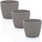 idea-station ECO Pot de Fleur Plastique 3 x 14 cm - Gris - 30% teneur en Bois - Cache Pot Plante Interieur