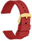 WOCCI 22mm Silikon Uhrenarmband mit Gold Schnalle, Schnellverschluss Armband (Rot)