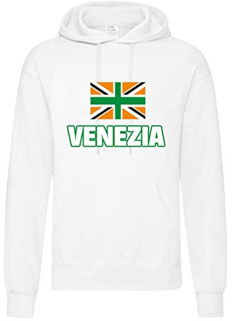 Tipolitografia Ghisleri Felpa Ultras Venezia Bandiera Inglese Arancio Nero Verde Tifosi Calcio