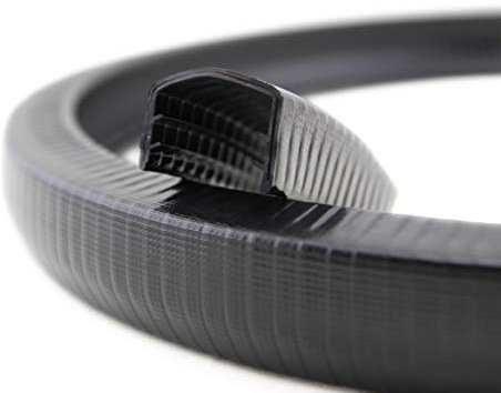 SMI-Kantenschutzprofil KS28-32S für 28-32mm PVC mit Stahleinlage Schwarz selbstklemmend ohne Kleber - Kantenschutz, Kederprofil, Kantenprofil, Kantenschutzleiste für Bleche, Platten (1 m)