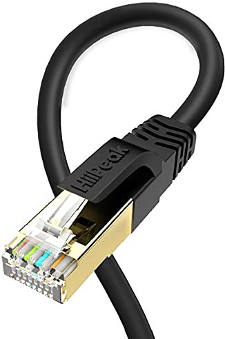 HiiPeak Cat 8 Ethernet Cable 3m, Cat8 Internet Cable High-Speed Professional LAN Patch 40Gbps 2000Mhz Network Cables with RJ45 Gold-Plated Connector, Compatible with Cat5/Cat6/Cat7, Black (3 m)