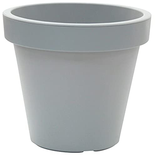 Rammento 35 cm hellgrauer großer Blumentopf – vielseitiger Übertopf für drinnen und draußen ohne Ablauflöcher, ideal für verschiedene Pflanzen – modernes Design für Garten und Heimdekoration