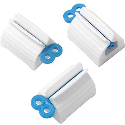 3 x Zahnpasta-Quetscher, Zahnpasta-Sitzhalter für Badezimmer-Zubehör (blau)