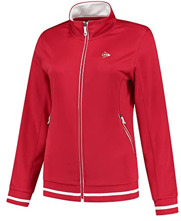DUNLOP Damen Sport Tennis Jacke – Club Line, Knitted Jacket, Rot