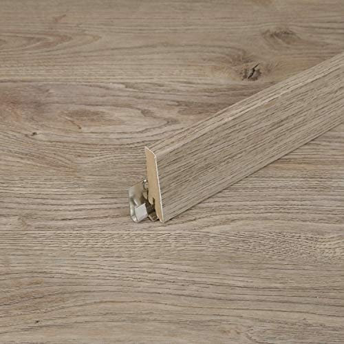 TRECOR® Vinylboden Sockelleiste Höhe: 60 mm, Tiefe: 19 mm, wasserfest (Trend Oak Nature, Sockelleiste 1 Stück | 240 cm)