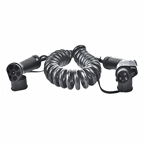 LXSWY elektroauto ladekabel 5M 16A 32A Typ 1 bis Typ 2 EV-Ladekabel Tragbares Ladegerät EV-Spiralkabel SAE J1772 (Color : 32Amp 7Meter)