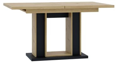 ALTDECOR Esstisch ausziehbar, ideal als Küchentisch, Esszimmertisch - oder Wohnzimmertisch, solide Konstruktion aus Möbelplatte, 140-180x90x75 cm - Artisan Eiche Optik/Schwarz - Rest