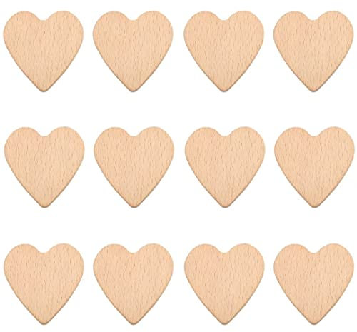 Set mit 12 Holz-Schubladengriffen, Frolahouse Schrankzug, Massivholz, Herz, Schrankgriffe, Holzgriff für Küche, Schlafzimmer, Schubladen, Kommoden, Kleiderschrank, Möbel, Hardware, Kommodenknöpfe
