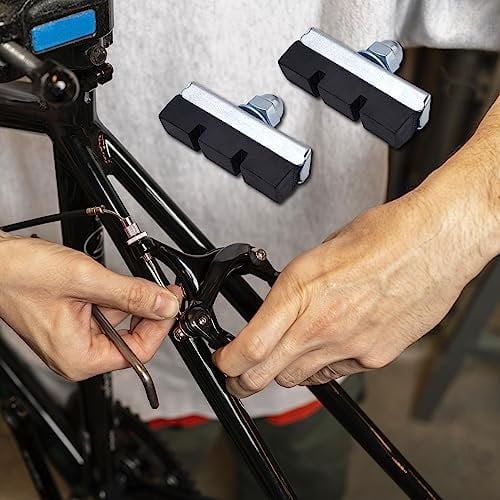 Powersell Pastiglie Freni V-Brake 40mm, Ganasce pastiglie con Vite, Pattini Freni Bici d'Epoca e Vintage, da Corsa, Bicicletta Pattini per Blocco Freno V per Bici da Strada, Mountain Bike
