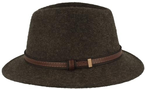 Breiter Hut Outdoor Kinder Traveller Filzhut mit Lederimitat Garnitur Anthrazit 53