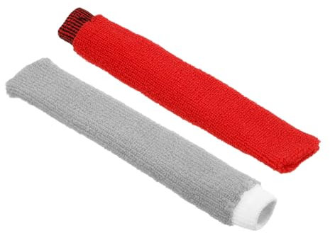 PATIKIL Cotton Feeling Badminton Towel Grip, 2 Pack Nylon Tennis Racket Overgrip Racquet Grip Hand Glue Anti-Skid Sweatband for Golf Bike Handle, Grey/Red