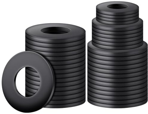 BOUMVID Arandelas Planas M10 x 20 mm, 20 Piezas Arandelas Metálicas Tóricas Arandela Plana Grande Negro, Arandelas Negras Metalicas Espaciadoras de Acero al Carbono para Tornillos Sujetadores